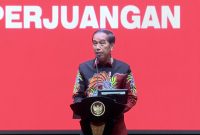 President Joko Widodo saat menghadiri HUT PDI Perjuangan ke-50 di JIExpo Kemayoran, Jakarta, Selasa (10/1/2023). (Foto: Tangkapan Layar YouTube PDIP)