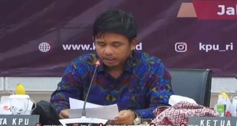 Komisioner KPU RI, Idham Holik, saat Rapat Koordinasi dengan KPU Provinsi seluruh Indonesia di Kantor KPU RI, Jakarta Pusat, Kamis (5/1/2023)
