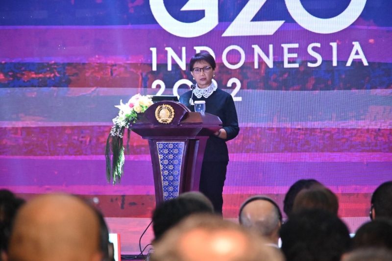 Menteri Luar Negeri Retno Marsudi saat Pernyataan Pers Tahunan Menlu (PPTM), Rabu (11/1/2023) di Kementerian Luar Negeri, Jakarta. (Foto:KemenluRI)