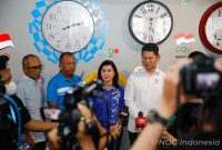Presiden NOC Indonesia Raja Sapta Oktohari  bersama jajaran PP Pelti saat jumpa pers jelang Turnamen Medco Power Indonesia Internasional Tennis Championship 2023.(Foto: NOC Indonesia)