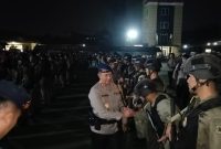 Kapolda Sumatera Selatan Irjen Pol. A Rachmad Wibowo SIK memimpin langsung Upacara Penyambutan Personel Korps Brimob Polda Sumsel BKO Polda Papua yang tergabung dalam Satuan Tugas Operasi Damai Cartenz-2022 Palembang, Sabtu (31/12/2022) malam