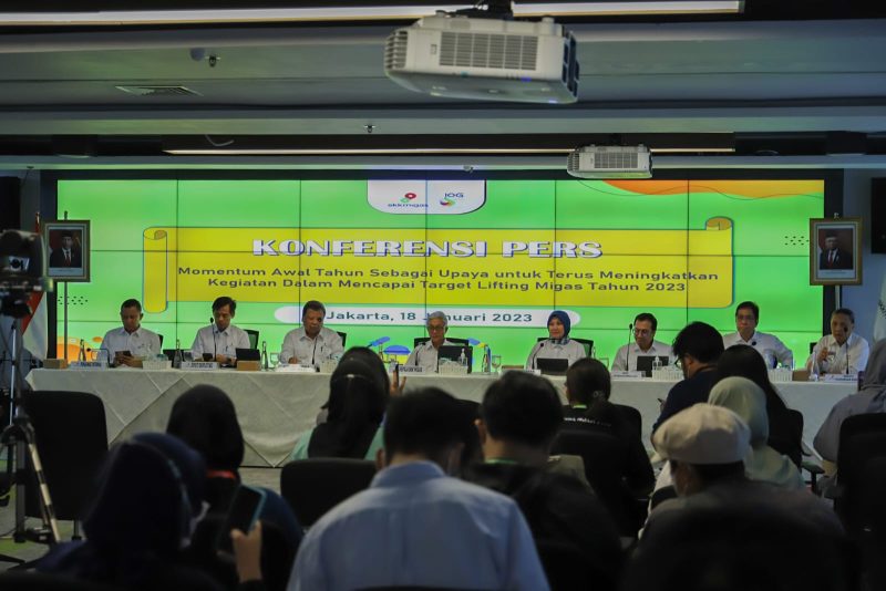 Konferensi pers awal tahun 2023 SKK Migas di Jakarta, Rabu (18/1/2023).