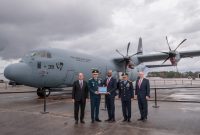 Sekjen Kemhan RI Marsdya TNI Donny Ermawan Taufanto mendampingi KASAU Marsekal TNI Fadjar Prasetyo SE MPP CSFA dalam acara delivery first pesawat C-130 J dari Lockheed Martin kepada TNI AU, di pabrik Lockheed Martin, Marietta Georgia, AS, Senin (21/2)