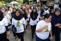Acara Jalan Santai Sehat Lintas Agama yang dilakukan Pemuda NU Jakut di usia 1 Abad di Jakarta Utara, Minggu (5/2/2023)