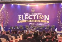 Kongres Luar Biasa Persatuan Sepak Bola Seluruh Indonesia (PSSI) 2023 digelar di Hotel Shangri La, Jakarta, Kamis (16/2/2023). (Foto: Istimewa)
