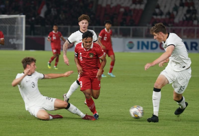 Tim U-20 Indonesia saat melawan Timnas Selandia Baru pada laga kedua International Friendly Match, Minggu (19/2/2023) di Stadion Utama Gelora Bung Karno, Senayan, Jakarta
