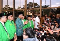 Presiden Jokowi memberikan keterangan pers usai menghadiri Puncak Hari Lahir ke-50 Tahun PPP di ICE BSD City, Kabupaten Tangerang, Banten, Jumat (17/02/2023)