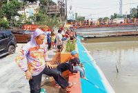 HUT Partai Gerindra ke-15 tahun, di kolam pemancingan Kelurahan 24 Ilir, Kecamatan Bukit Kecil Palembang, Senin (6/2/2023)