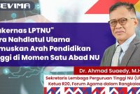 Sekretaris Lembaga Perguruan Tinggi NU, Dr Ahmad Suaedy, MHum 