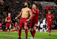 Selebrasi pemain Liverpool FC  Mohamed Salah pada pertandingan kontra Manchester United, Minggu (5/3/2023) malam WIB (foto: twitter @LFC)