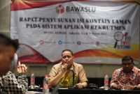 Anggota Bawaslu Herwyn JH Malonda membuka Rapat Penyusunan Konten Laman pada Sistem Aplikasi Rekrutmen di Jakarta, Rabu (8/3/2023)