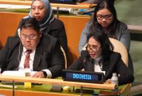 Menteri Pemberdayaan Perempuan dan Perlindungan Anak (PPPA), Bintang Puspayoga saat menghadiri General Discussion of the 67th Session of the Commission on the Status of Women (CSW)