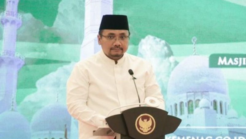 Menag Yaqut Cholil Qoumas dalam pembukaan Masjid Raya Syekh Zayed untuk masyarakat