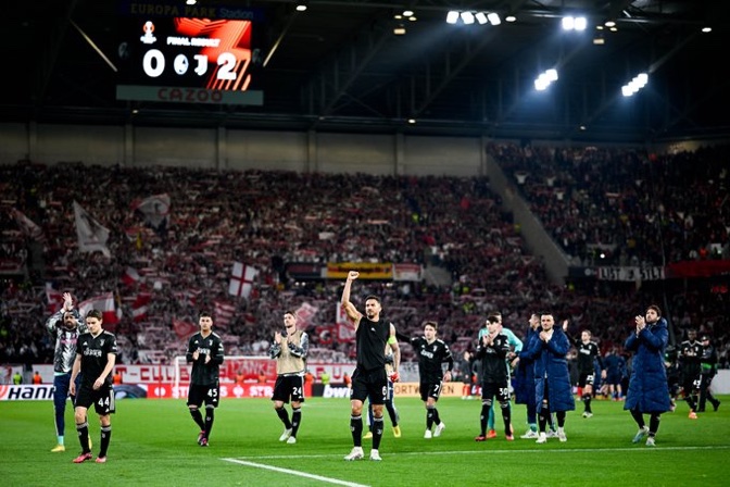 Juventus lolos ke perempat final Liga Europa usai menundukkan Freiburg 2-0 di Stadion Europa-Park, Jumat (17/3/2023) dini hari WIB (foto: twitter @juventusfc)