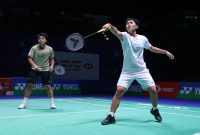 Apriyani Rahayu dan Siti Fadia saat sesi latihan jelang All England 2023