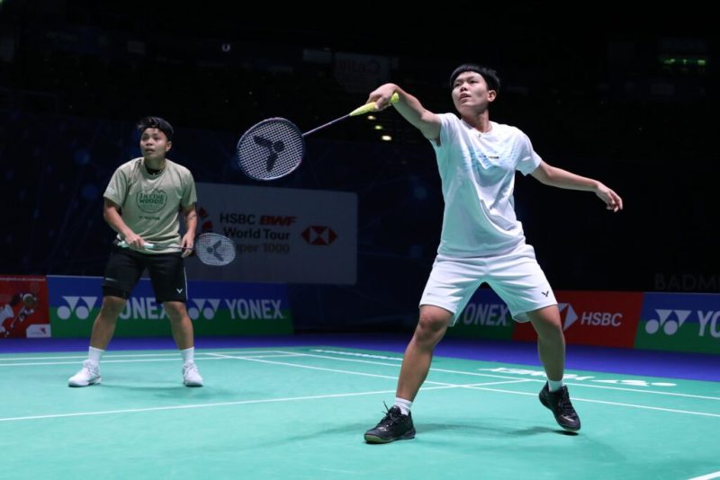 Apriyani Rahayu dan Siti Fadia saat sesi latihan jelang All England 2023