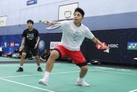 Apriyani Rahayu dan Siti Fadia Silva Ramadhanti saat menggelar latihan perdana jelang bergulirnya turnamen All England 2023