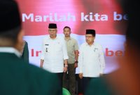 Ketua Umum Dewan Masjid Indonesia [DMI] Pusat Dr HM Jusuf Kalla  bersama Wakil Gubernur Sumsel Ir H Mawardi Yahya