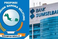 Gambar ilustrasi: Logo Propinsi Kepulauan-kepulauan Bangka Belitung dan Kantor Bank SumselBabel Jakabaring Palembang. 
