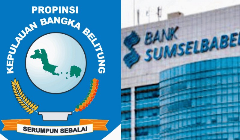 Gambar ilustrasi: Logo Propinsi Kepulauan-kepulauan Bangka Belitung dan Kantor Bank SumselBabel Jakabaring Palembang. 