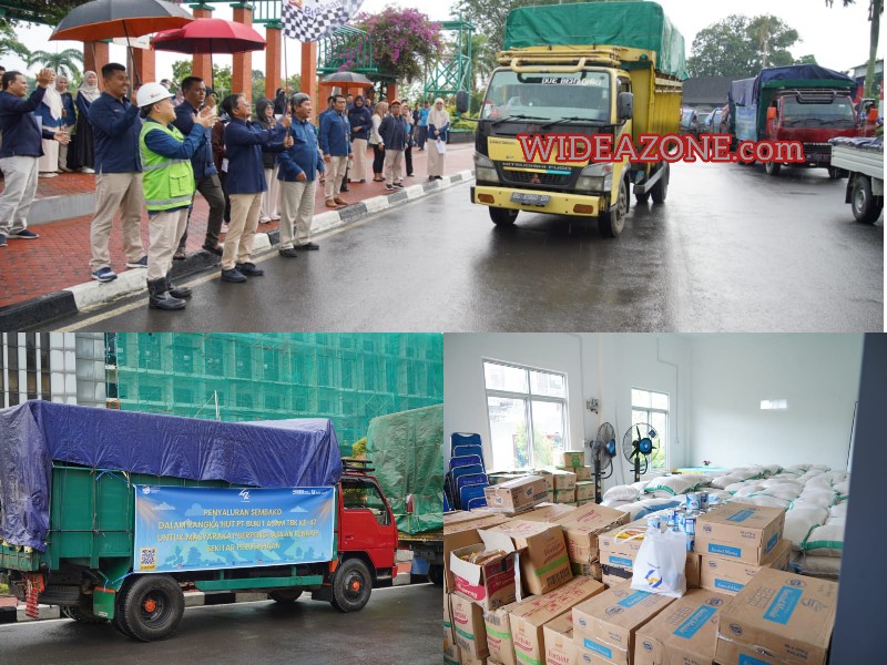 PT Bukit Asam Tbk (HUT PTBA) membagikan bantuan paket sembako untuk masyarakat berpenghasilan rendah (MBR) di Kabupaten Muara Enim dan Lahat.