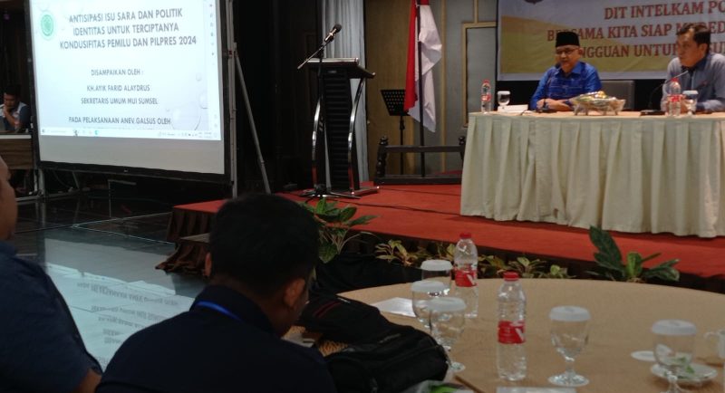 Pembukaan Anev Program Kerja Dit Intelkam Polda Sumsel tahun 2023 dengan tema “Bersama Kita Siap Mereduksi Segala Bentuk Potensi Gangguan Untuk Kesuksesan Pemilu Tahun 2024