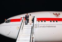 Presiden Jokowi dan Ibu Iriana Joko Widodo tiba di Bandara Hannover, Hannover, Jerman, pada Sabtu (15/04/2023), sekitar pukul 20.25 waktu setempat. (Foto: BPMI Setpres)