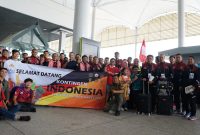 Rombongan Timnas Indonesia U-22 tiba di Phnom Penh, Selasa (25/4/2023)
