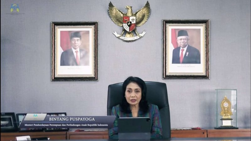 Menteri Pemberdayaan Perempuan dan Perlindungan Anak (PPPA), Bintang Puspayoga (foto: tangkapan layar)