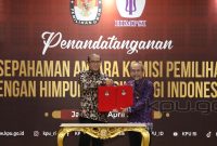 Penandatanganan nota kesepahaman (MoU) antara KPU RI dan Himpunan Psikologi Indonesia (Himpsi)