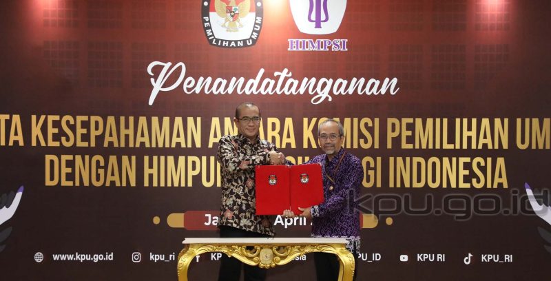 Penandatanganan nota kesepahaman (MoU) antara KPU RI dan Himpunan Psikologi Indonesia (Himpsi)