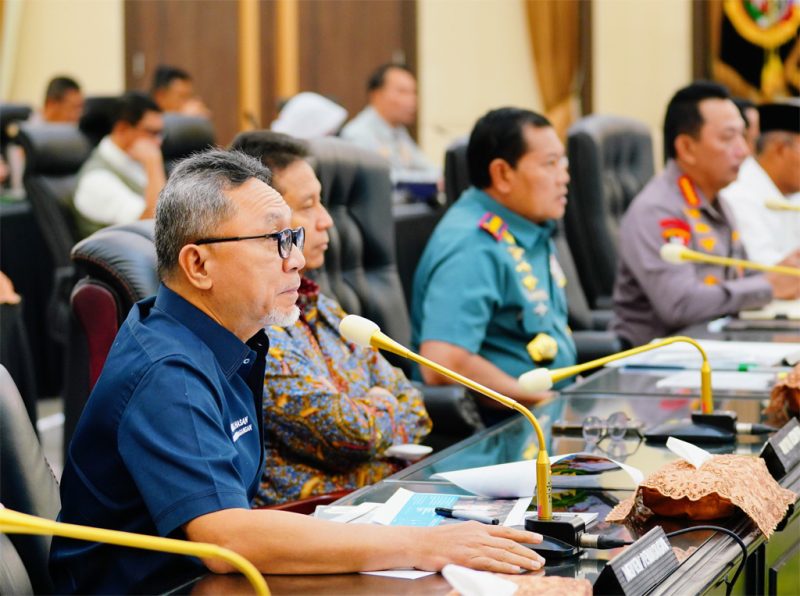 Menteri Perdagangan, Zulkifli Hasan menghadiri Rapat koordinasi Kesiapan Menghadapi Idulfitri 2023 di Markas Besar Kepolisian Negara Republik Indonesia, Jakarta, Kamis (6/4/2023)