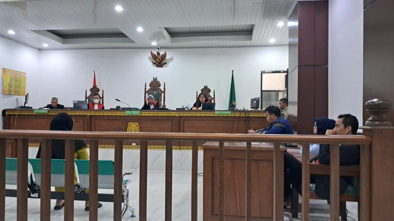 Suasana sidang di Pengadilan Negeri Banyuasin, Kamis (13/4/2023)