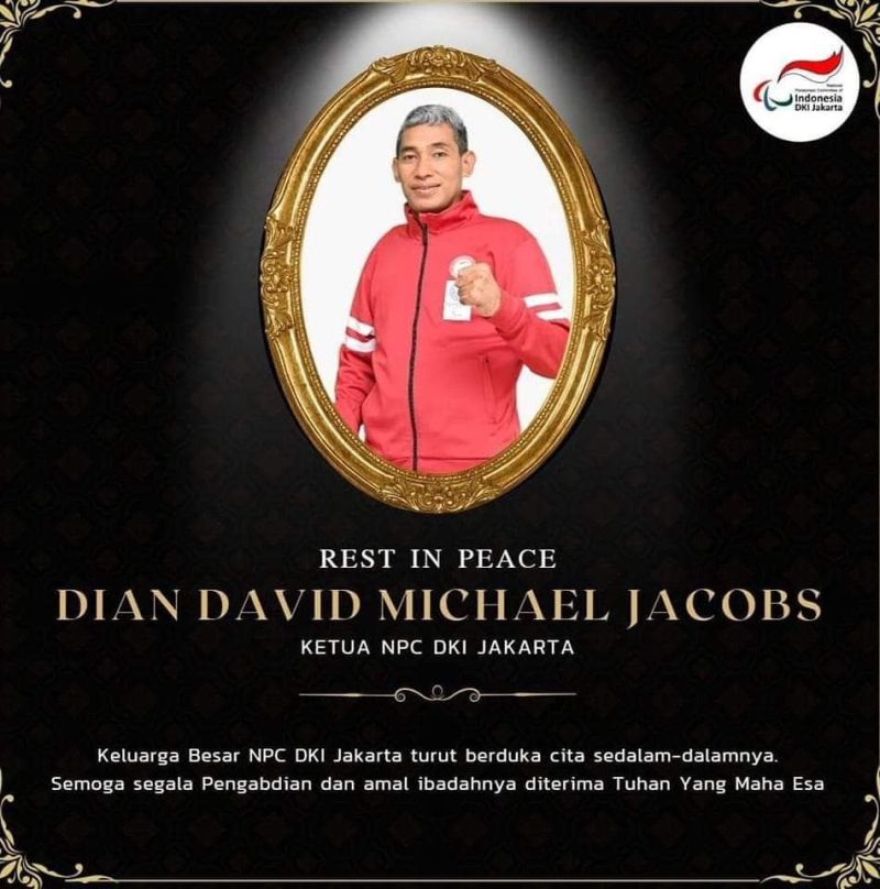 Atlet paratenis meja, David Jacobs meninggal dunia, Kamis (27/4/2023) malam (foto: NPC Indonesia)
