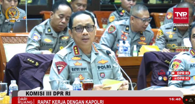 Rapat Kerja (raker) Polri dengan Komisi III DPR RI diselenggarakan, Senin (5/6/23)