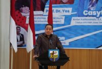 Anggota Bawaslu Herwyn JH Malonda saat menjadi narasumber dalam Seminar Nasional bertema Harmonisasi Politik dan Akademik dalam Perspektif Penyelenggara Pemilu di Jawa Tengah, Sabtu (10/6/2023).