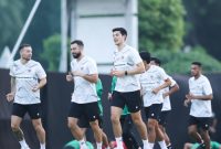 Timnas Indonesia saat menggelar sesi latihan