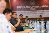 Ketua Bawaslu Rahmat Bagja menjadi narasumber pada kegiatan Diskusi Kelompok Terpumpun Perumusan Ancaman Non-Militer Antar-Kementerian/Lembag