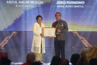 Menteri PPPA Bintang Puspayoga dalam acara Penganugerahan Kabupaten/Kota Layak Anak 2023 di Kota Semarang, Jawa Tengah, Sabtu (22/7/2023)