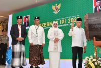 Wapres RI KH Ma’ruf Amin ketika membuka rakernas Ikatan Pesantren Indonesia (IPI) 2023, di Gedung Srijaya, Sukomanunggal, Surabaya, Jatim, Jumat (11/08/2023).