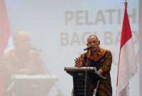 Anggota Bawaslu Totok Hariyono saat membuka Pelatihan dan Serfitikasi Mediator Bagi Bawaslu Kabupaten/Kota Seluruh Indonesia, di Jakarta, Senin, (28/8/2023).