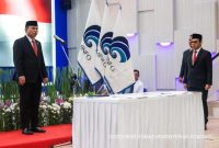 Menteri Komunikasi dan Informatika Budi Arie Setiadi saat Pelantikan dan Pengambilan Sumpah Jabatan Dirut BAKTI Kementerian Kominfo