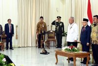 Wapres RI, KH Ma'ruf Amin ketika memberikan Penghargaan Adhikarya Pembangunan Pertanian, di Istana Wakil Presiden, Senin (14/08/2023) siang