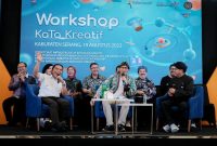 Workshop Peningkatan Inovasi dan Kewirausahaan Kabupaten/Kota Kreatif (KaTa Kreatif) di Plaza Aspirasi, Serang, Banten, Sabtu (19/8/2023) 