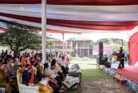 Menkominfo Budi Arie Setiadi dalam Dialog Publik di Desa Kesumbo Ampai Kecamatan Bathin Solapan Kabupaten Bengkalis, Provinsi Riau, Kamis (24/08/2023)