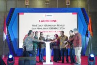 Bawaslu meluncurkan Indeks Kerawanan Pemilu (IKP) tematik mengenai isu politik uang di Bandung, Jawa Barat, Minggu (13/8/2023).