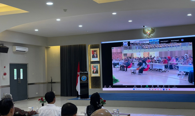 Anggota Bawaslu Kabupaten/Kota yang baru dilantik tengah mengikuti pelatihan Pusat Pengembangan Sumber Daya Manusia Badan Narkotika Nasional (PPSDM BNN) di Bogor, Jawa Barat, Rabu (23/8/2023).
