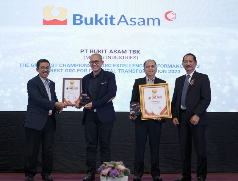 PT Bukit Asam Tbk (PTBA), anggota Grup MIND ID, berhasil memborong empat penghargaan dalam ajang GRC & Exellence Award 2023. 