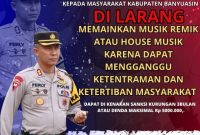 Kapolres Banyuasin menginstruksikan Kapolsek Talang Kelapa melalui anggota Bhabinkamtibmas memberikan imbauan larangan memutar musik remix dan DJ di tempat hajatan bersama Kepala Desa.