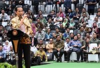 Presiden Jokowi pada Festival LIKE Road to COP28 UNFCCC-Dubai UAE 2023, di Indonesia Arena, Kompleks Gelora Bung Karno, Jakarta, Senin (18/09/2023) sore. (Foto: Humas Setkab)